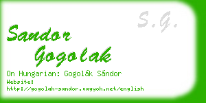 sandor gogolak business card